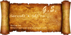Gercsák Sára névjegykártya