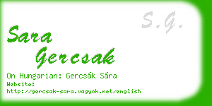 sara gercsak business card